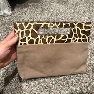 Animal Print Anthropologie Clutch with strap.